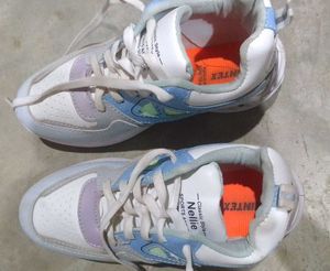 White athletic shoes
