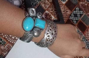 COMBO OF HANDCUFFS (Silver/Oxidised)