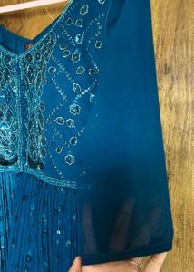 embroidered Navy Blue sharara set