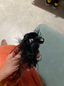 Black Feather Hair Tie