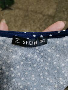 Shein Navy Polka Dot Dress