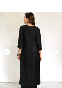 Black Kurti with Printed Scarf