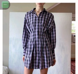 H&amp;M PURPLE PLAID DRESS