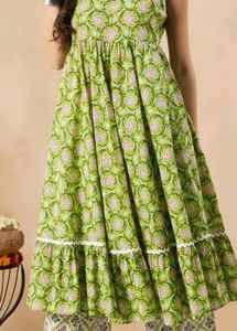 Green Printed suit Set