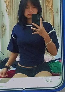 Blue Cropped T-Shirt