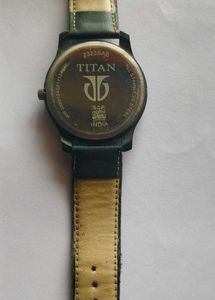 Titan Black Leather Watch