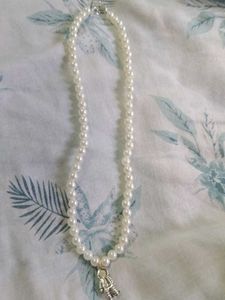 Pearl Necklace with Astronaut Charm