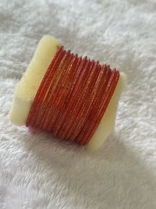 Glass Bangles In Peach Color