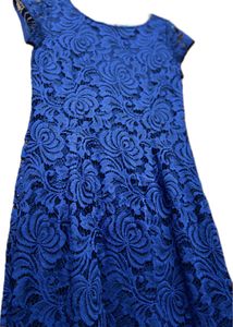 Royal Blue Lace Hi-Lo Dress