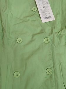 New Green Double Button Blouse