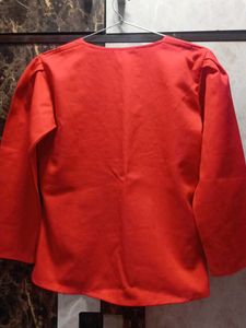 Red Blouse with Embellishment