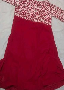 Red Embroidered Floral Dress