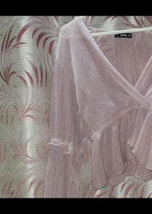Shimmer Party Top With Long Sleeves