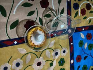 Powder puff with container