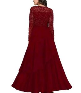 Elegant Burgundy Lace Dress
