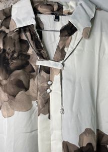 Floral Print Maxi Shirt Dress