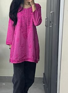 Short Chikankari Kurta