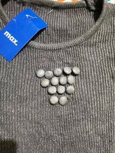 Gray Knit shimmery peplum sweater top