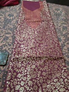 Pashmina Banarsi Work Suit With Shawl