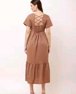 Elegant Brown Midi Dress