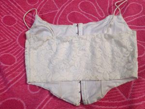 Elegant White Lace Corset Top