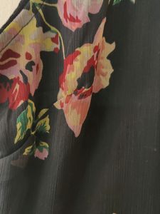 Beautiful Black Siffon Floral Dress