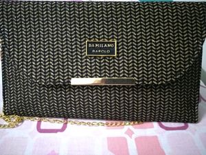 Woven Clutch with Gold Chain