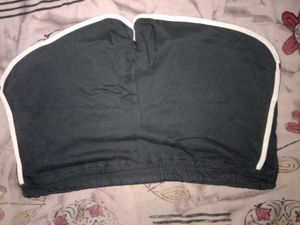 Black &amp; White Striped Shorts