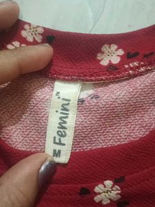 cutesy Red Floral Print Top