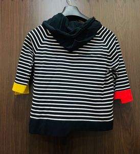 Striped Hoodie Top