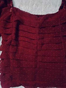 Pretty Maroon Crop Top 😍| Korean