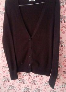 plain black cardigan
