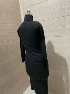 Pintresty Imported Dark Gray Knit Bodycon Dress