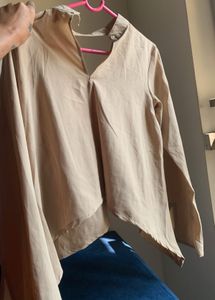 Elegant Beige Long Sleeve Top