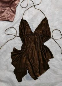 Backless Brown Halter Top