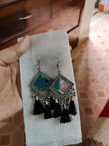 Silver Mirror Pair Of Earrings
