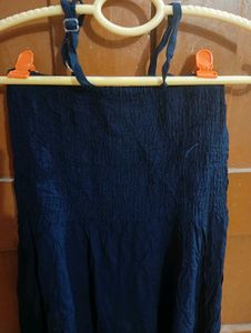 Sleeveless Navy Blue Dress