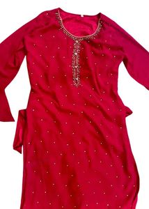 Elegant Red Kurta Set only one time used