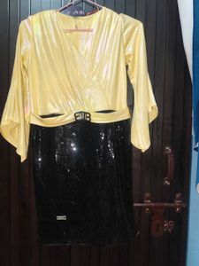 Vintage Gold &amp; Black Party Dress