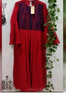 Royal Red Embroidery Dress