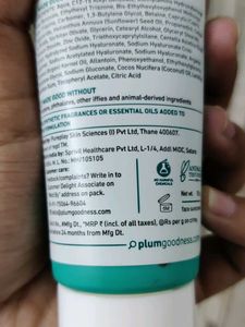 Plum Cica And Hyaluronic Acid Aqua Light Sunscreen