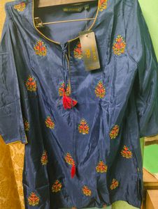 Elegant Blue Embroidered Kurta