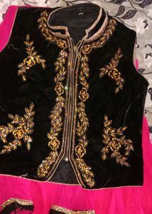 Umbrella Frock With Black Velvet Jacket