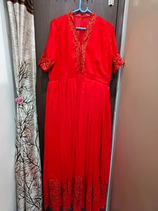 Aliya Cut Red Heavy Long Gown