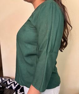 Embroidered Green Top