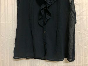 Blue Sleeveless Shirt Top