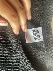 Black Knit See Through Cover Up Top