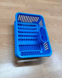 3 In 1 Blue Dish Sink Rack With Multipurpose Tray
