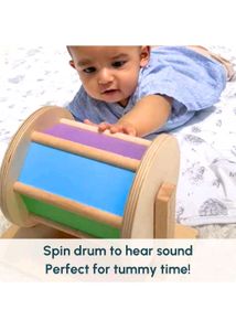 Montessori Drum Educational Spining Rainbow Wheel