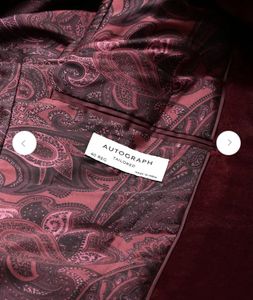 Marks &amp; Spencer Men Maroon Bandhgala Blazer